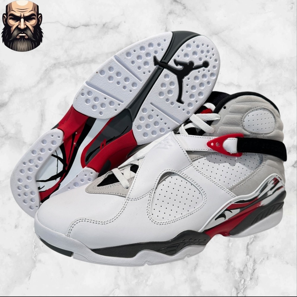 Jordan 8 Retro‎ White True Red (2025) B-Grade Sneakers 305381-100 Men's Size 13